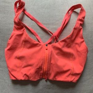 Coral Sweaty Betty zip sports bra